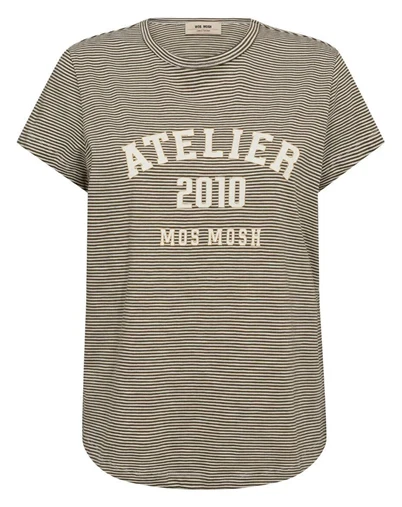 Mos Mosh - MMCamp Stripe T-Shirt - Burnt Olive